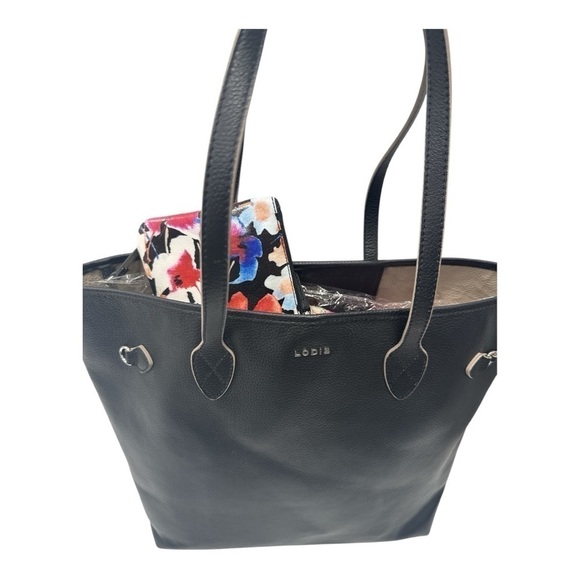 Lodis Bliss Leather Tote with Wristlet, Black - Picture 5 of 11